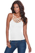 Sexy White Caged Front Detail Cami Top